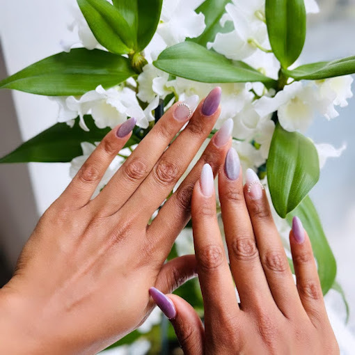 Luxury nail art and BIAB manicure with elegant glossy finish in Amsterdam